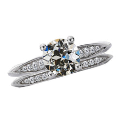 Diamant Fin Bague Nuptiale – Or Blanc 14 Carats 4 carats