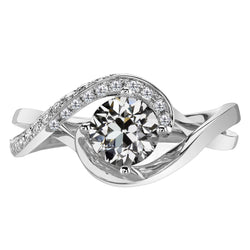 Diamant Bague de Fiançailles 2 carats – Or 14K Blanc