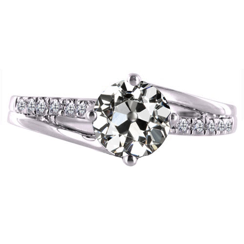 Diamant Bague Solitaire avec Accents – vue principale