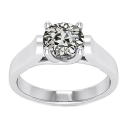 Sophistiqué Diamant Bague Mono-Pierre 2,50 carats – Or Blanc 14