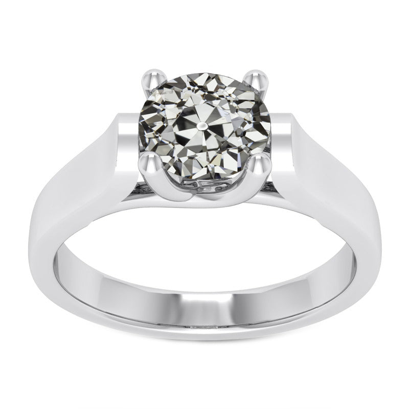 Diamant Bague Mono-Pierre 2,50 carats Or Blanc 14 Carats – vue principale