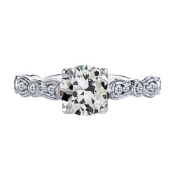 Rayonnant Milgrain Diamant Fin Bague Nuptiale – 2,50 carats Or