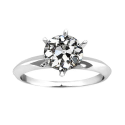 Taille Old Mine Brillant Bague Mono-Pierre – 2 carats en Or