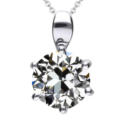 Collier Pendentif Or Blanc 14 Carats avec Brillant – 3,50 carats