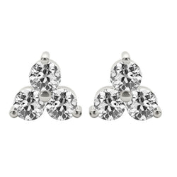 Brillant Puces d'Oreilles de luxe – 6 carats Or Blanc 14 Carats