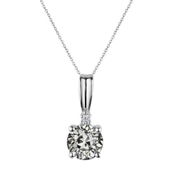 Diamant Collier Pendentif de luxe – 2 carats Or Blanc 14 Carats