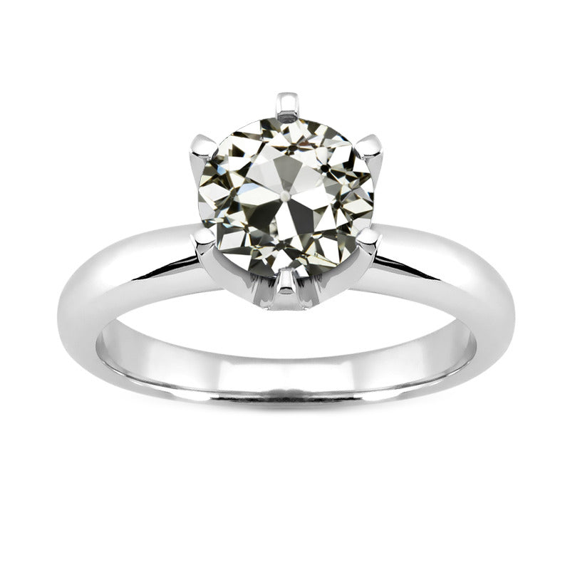 Diamant Bague Mono-Pierre 2,50 carats Or Blanc 14 Carats – vue principale