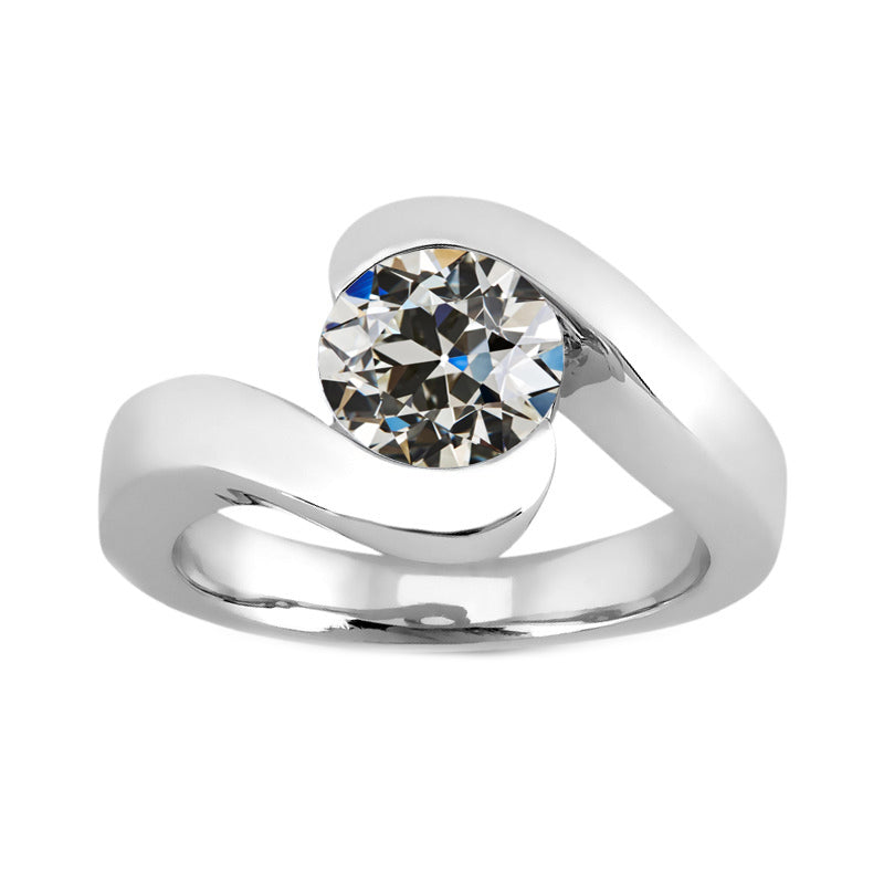 Solitaire de Fiançailles Or Blanc 14 Carats avec Brillant – vue principale