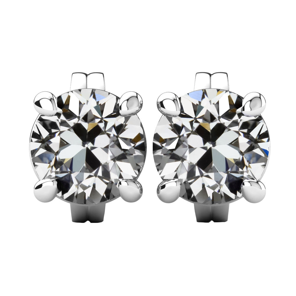 Boucles d'Oreilles Or Blanc 14 Carats avec Brillant – vue principale