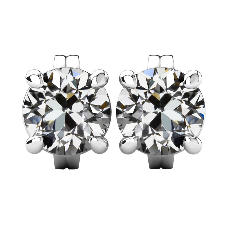 Boucles d'Oreilles Or Blanc 14 Carats avec Brillant – vue principale
