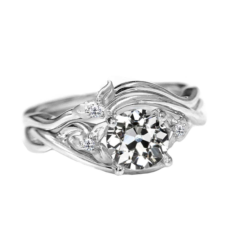 Diamant Taille Old Mine Anniversary Ring en Or Blanc 14 Carats – vue principale