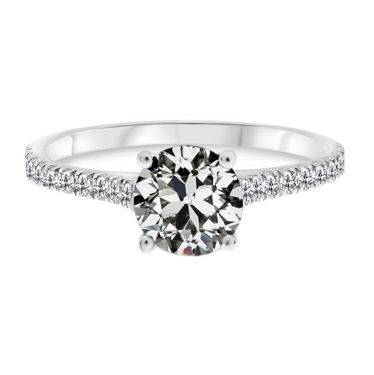 Sur mesure Bague Solitaire avec Accents 2 carats – vue principale