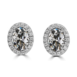 Diamant Fin Taille Européenne Ancienne Puces d'Oreilles 9,25