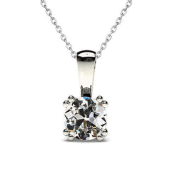 Diamant Pendentif 1 carats – Or 14K Blanc