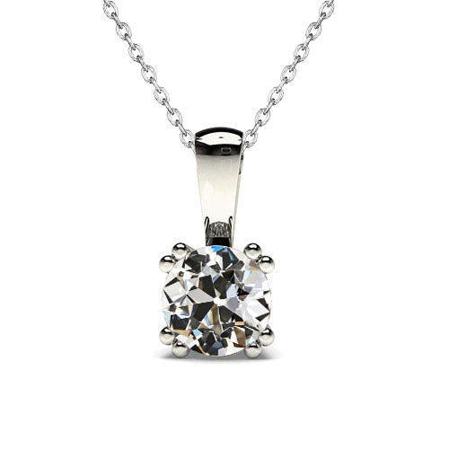 Diamant Pendentif 1-carats Or 14K Blanc – vue principale