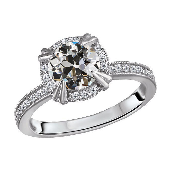 Diamant Fin Bague de Fiançailles Halo – vue principale