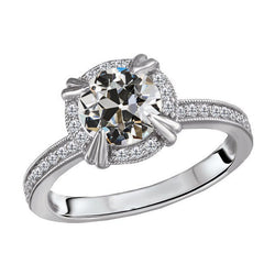 Diamant Fin Bague de Fiançailles Halo – Old European 3,50 carats