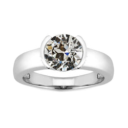 Diamant Fin Taille Européenne Ancienne Bague Solitaire 2 carats