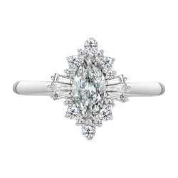 Brillant Diamant Bague Halo 2 carats – Or 14K Blanc par