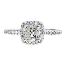 Taille Old Mine Bague de Fiançailles Halo – Diamant 3,50 carats