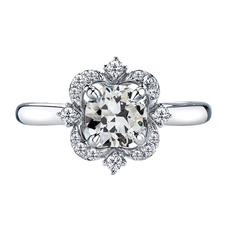 Fait à la main Bague Sertie Halo 2 carats – vue principale