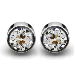 Exquis Boucles d'Oreilles avec Diamant Fin Coussin Antique – 2