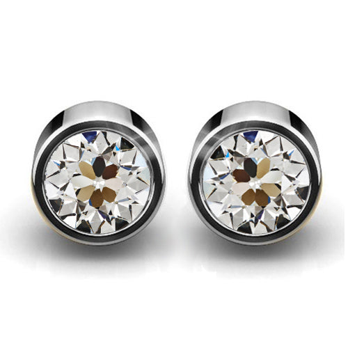 Diamant Fin Boucles d'Oreilles 2 carats Or 14K Blanc – vue principale