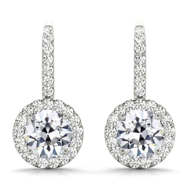 Diamant Pendants d'Oreilles 7,50-carats Or 14K Blanc – vue principale