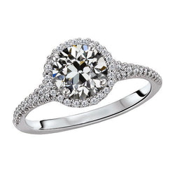 Brillant Coussin Antique Bague de Fiançailles Halo – 3,50 carats