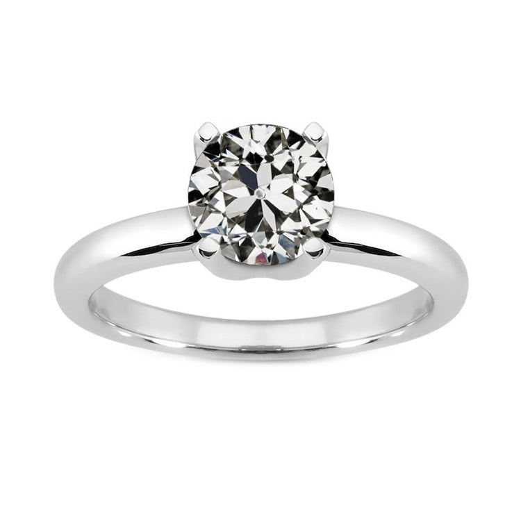 Solitaire de Fiançailles Or Blanc 14 Carats avec Diamant – vue principale