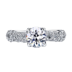 Fin Coussin Antique Diamant Fin Bague Solitaire – 2 carats Or