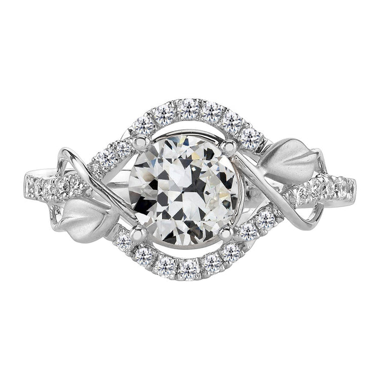 Brillant Solitaire avec Pierres Latérales 2-carats Or Blanc 14 Carats – vue principale