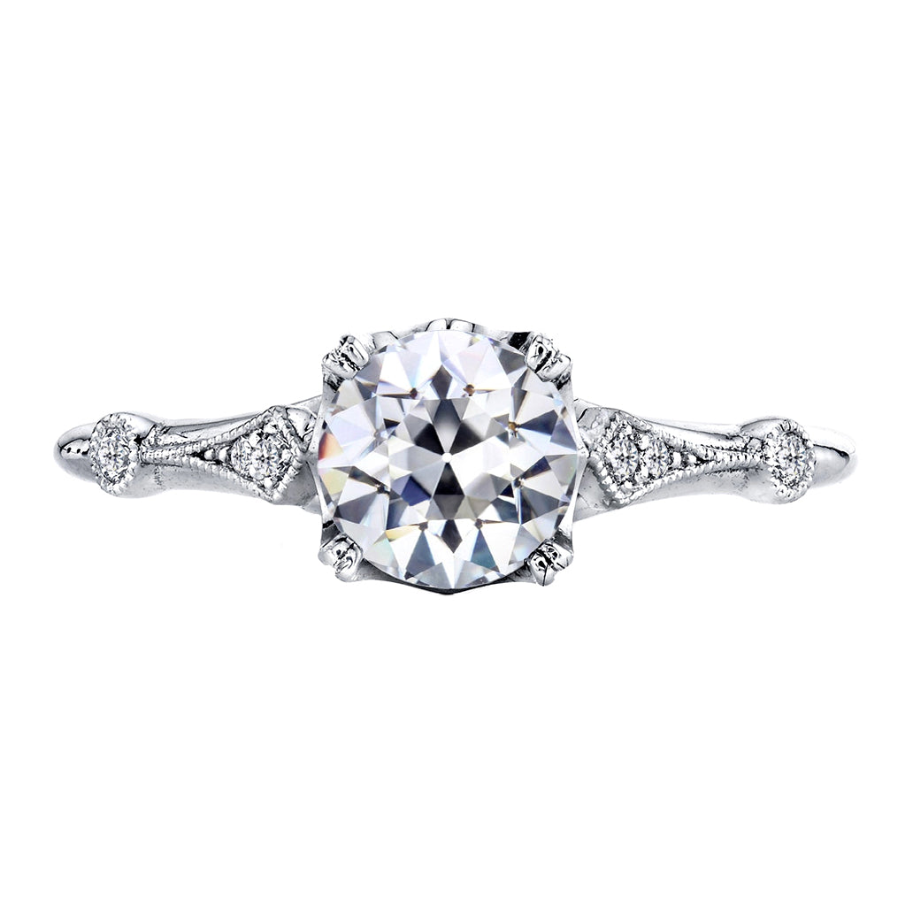 De luxe Bague Solitaire avec Accents 2 carats – vue principale