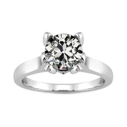 2 carats Diamant Fin Bague Solitaire en Or Blanc 14 Carats
