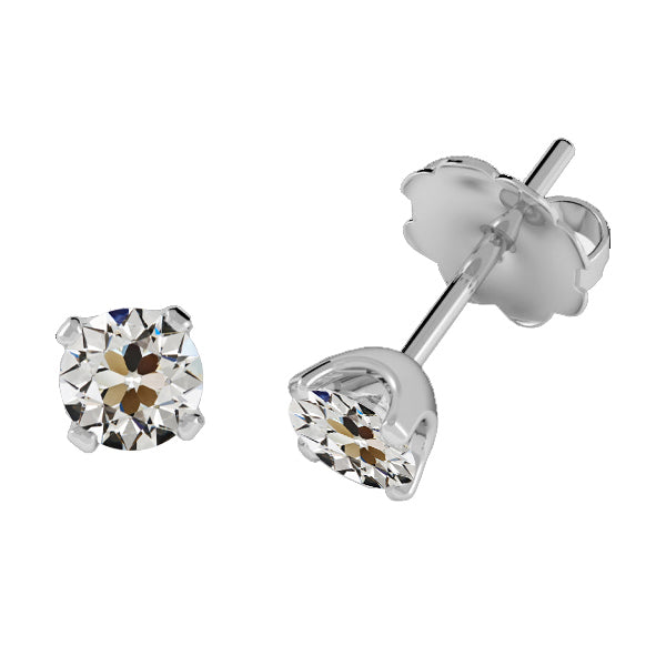 Coussin Antique Diamant Fin bague en Or Blanc 14 Carats – vue principale