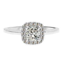 Diamant Fin Bague de Fiançailles Halo fait main 3 carats par