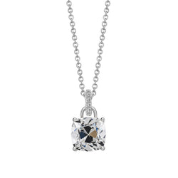 Diamant Fin taille Taille Coussin Pendentif Goutte 3 carats – Or