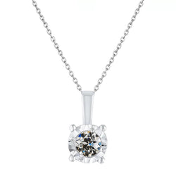 Diamant Pendentif de luxe – 3 carats Or 14K Blanc