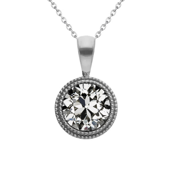 Diamant Fin Pendentif Goutte 1,50 carats Or Blanc 14 Carats – vue principale