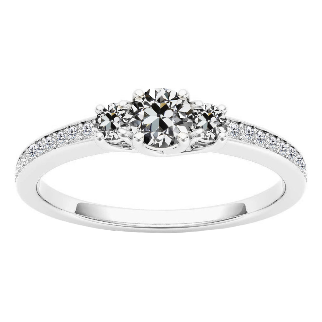 Bague de Demande Or Blanc 14 Carats avec Brillant – vue principale