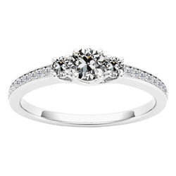 Taille Old Mine Brillant Bague de Demande – 3 carats en Or Blanc