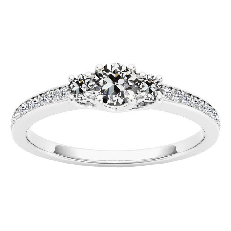 Bague de Demande Or Blanc 14 Carats avec Brillant – vue principale
