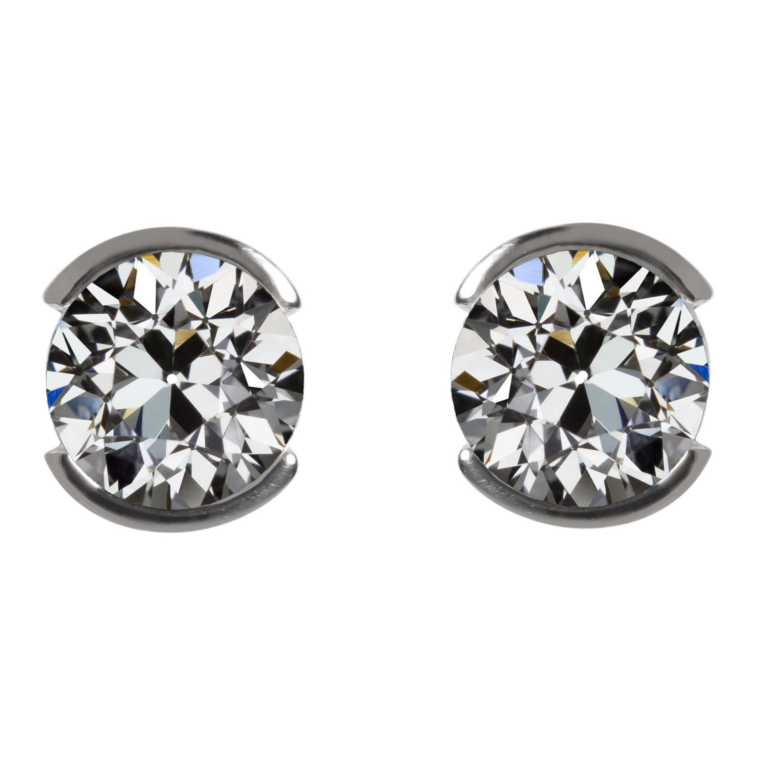 Diamant Boucles d'Oreilles 2,50 carats Or 14K Blanc – vue principale