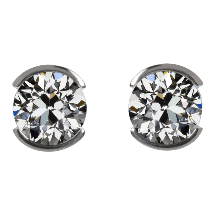 Diamant Boucles d'Oreilles 2,50 carats Or 14K Blanc – vue principale