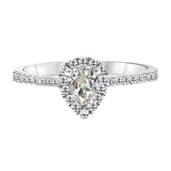 Diamant Fin Bague Halo 2,50 carats – Or Blanc 14 Carats