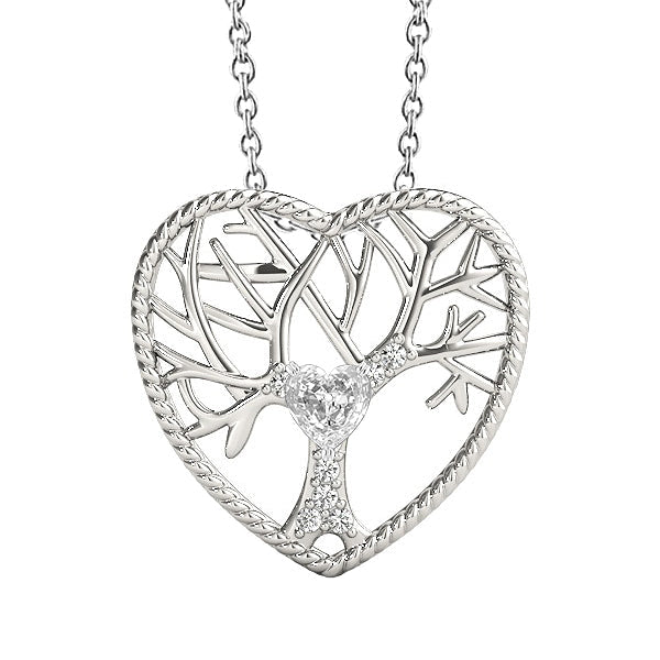 Diamant Collier Pendentif 1,50-carats Or Blanc 14 Carats – vue principale