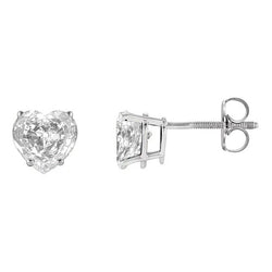 Diamant Fin Puces d'Oreilles 5 carats – Or Blanc 14 Carats