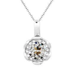 Exquis Diamant Pendentif Goutte 2 carats – Or Blanc 14 Carats