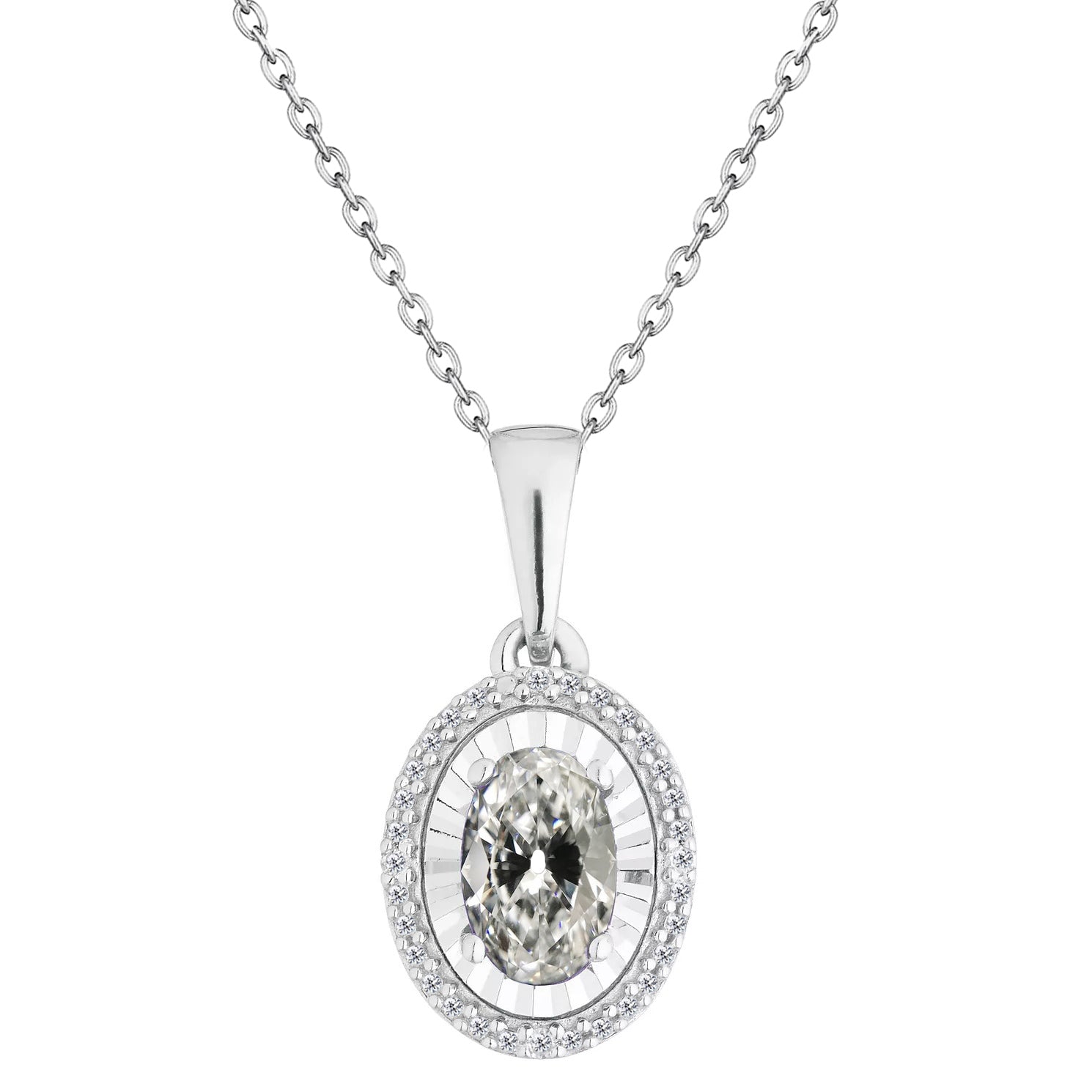 Taille Old Mine Diamant Fin bague en Or Blanc 14 Carats – vue principale