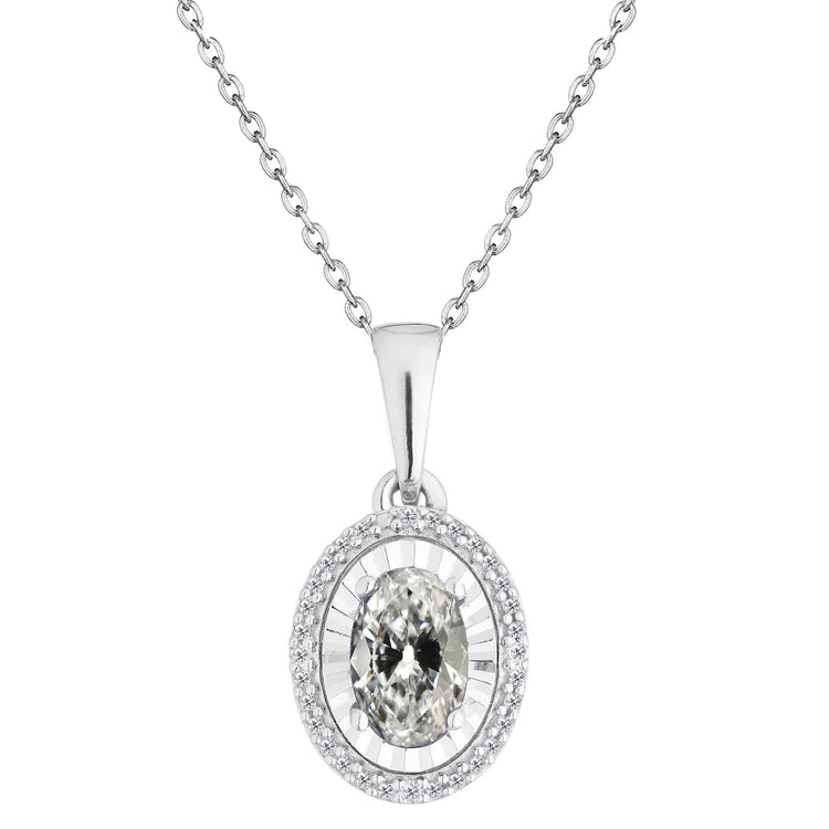 Taille Old Mine Diamant Fin bague en Or Blanc 14 Carats – vue principale